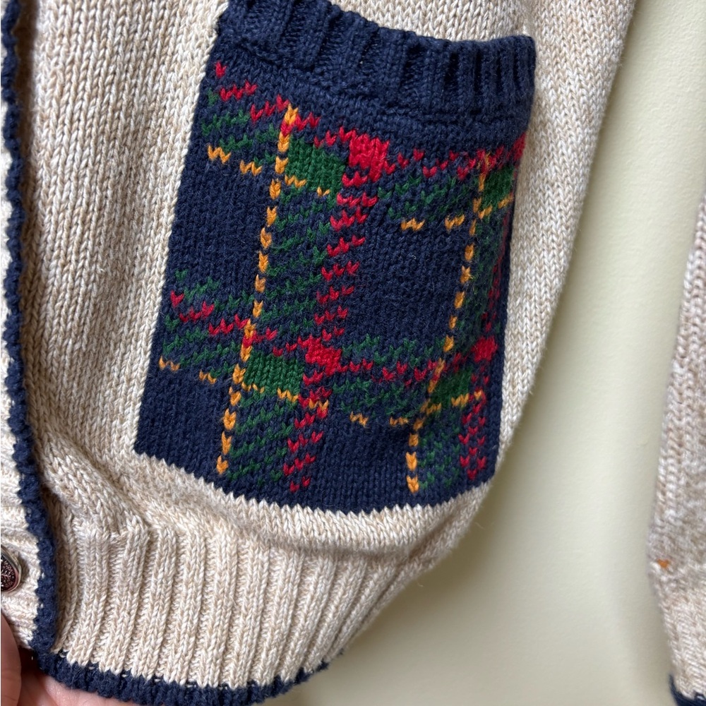 Vintage Woolrich Cottagecore Country Cabin Pinecone Cardigan Sweater Medium - Picture 5 of 10